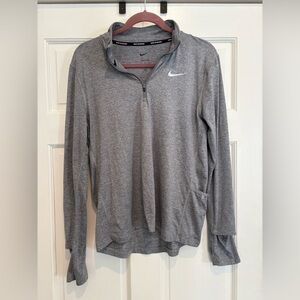 Nike Running Heather Gray Dri Fit Quater Zip Pullover